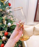 Bộ 6 Ly Rượu Vang Rona 450ml Mạ Vàng 24K