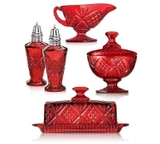 Set Pha Lê 5 Món Godinger Dublin Đỏ Mùa Lễ Hội