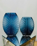 Lọ hoa thủy tinh phong cách Bắc Âu màu xanh Biển