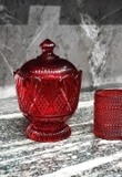 Hũ đựng kẹo to, xinh nhà Godinger Dublin đường kính 14,5cm x cao 22cm (màu đỏ)