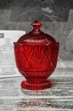 Hũ đựng kẹo to, xinh nhà Godinger Dublin đường kính 14,5cm x cao 22cm (màu đỏ)