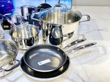 Bộ nồi inox Ciwete set 6 món (2 chảo chống dính, 1 quánh, 1 nồi chảo, 2 nồi)