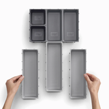 Khay chia ngăn kéo đựng dao dĩa Joseph Joseph 85199 Blox 7-piece Drawer Organiser Set – Grey
