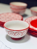Set bát đĩa sứ Pioneer Woman hoa đỏ (4 bát, 8 đĩa)