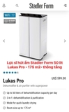 MÁY HÚT ẨM, LỌC KHÔNG KHÍ STADLER FORM LUKAS PRO 50L/NGÀY