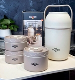 Cặp lồng cơm 3 ngăn Silver Lunch Box Germany