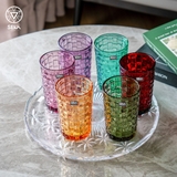 Bộ 6 cốc thủy tinh vân caro 350ml Seka SKT35S6