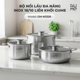 Bộ Nồi Lẩu Đa Năng Inox 18/10 Liền Khối Gume GM - N3326