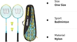 Bộ vợt cầu lông Wilson Unisex - Adult Minions Badminton, Black/Yellow, 2 (gồm 2 vợt, 2 quả cầu và 1 túi da đựng)