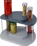 Kệ đựng chai lọ gia vị Joseph Joseph 85196 CupboardStore 2tier Rotating Org (Grey)