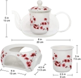 Ấm trà thủy tinh đun bằng nến Teabloom Petite Petite