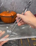 Set 6 đôi đũa inox 304 kèm 6 gác đũa hình vầng trăng Keller@Germany (màu vàng & bạc)