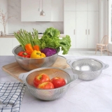 SET 3 RỔ INOX CÓ TAY CẦM GKÖCH MYDH0305 (kích thước 16cm, 20cm & 24cm)