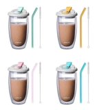Set 4 Cốc Thủy Tinh 2 Lớp Cách Nhiệt Siêu Xịn VIOLA Bodium