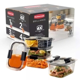 SET HỘP TRỮ THỰC PHẨM RUBBERMAID BRILLIANCE TRITAN 12 MÓN