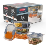 SET HỘP TRỮ THỰC PHẨM RUBBERMAID BRILLIANCE TRITAN 12 MÓN
