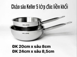 Chảo sâu lòng thép 5 lớp đúc liền Keller