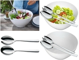 Set bát sâu (26cm) + 2 thìa (30cm) ăn salat WMF Salatset Bistro