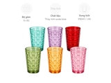 Bộ 6 cốc thủy tinh vân caro 350ml Seka SKT35S6