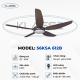 Quạt trần đèn 5 cánh Klasse 56KSA 612B