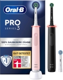 SET 2 BÀN CHẢI ĐÁNH RĂNG ORAL-B PRO 3 3900 MÀU ĐEN HỒNG ( 3 ĐẦU BÀN CHẢI)
