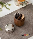 Hộp tăm 2 ngăn Moos DE siêu xịn