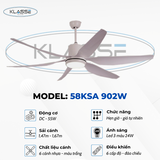 Quạt trần đèn 6 cánh Klasse 58KSA 902W