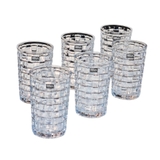 Bộ 6 cốc thủy tinh vân caro 350ml Seka SKT35S6