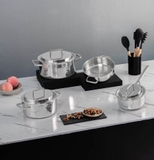 BỘ NỒI MICHELANGELO PROFESSIONAL 4 MÓN (106027) tặng 1 Chảo inox Michelangelo Smart Pro 26cm - CM56