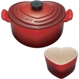 Nồi gang LeCreuset Herzbrater 20cm Kirsche hình trái tim - màu đỏ