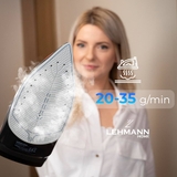 Bàn là hơi nước không dây Lehmann LGOIR-2632 kèm đế sạc 3000W màu đỏ đen