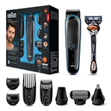 Bộ dụng cụ chải chuốt đa năng Braun MGK3085, tông đơ 9 trong 1, 7 phụ kiện và dao cạo râu Gillette Fusion5 ProGlide