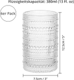 Set 6 cốc thủy tinh Hobnail Highball 380ml