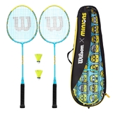 Bộ vợt cầu lông Wilson Unisex - Adult Minions Badminton, Black/Yellow, 2 (gồm 2 vợt, 2 quả cầu và 1 túi da đựng)