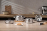BỘ NỒI MICHELANGELO HOME CHEF 4 MÓN (106041) tặng 1 Chảo inox Michelangelo Smart Pro 26cm