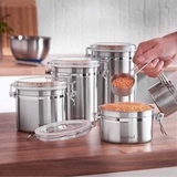 Set 4 hộp đựng đồ khô bằng Inox của Vonshef