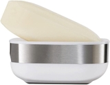 Hộp đựng xà phòng Joseph Joseph 70533 Slim Steel Soap Dish – White (màu xám/trắng)
