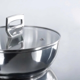 Chảo inox 316 đúc liền khối, sâu lòng, Có Nắp Haatz