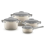 Bộ nồi WMF Fusiontec Mineral Pro Set Macadamia (gồm 3 nồi + 1 quánh) màu kem