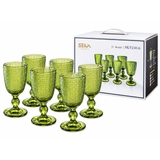 Bộ 6 ly thủy tinh vân lưới Seka SKT24G6 (240ml, màu xanh matcha)