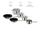 Bộ nồi inox Bosch HEZ9SE060 6 món