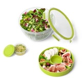 Hộp đựng salat 2 tầng chia ngăn Emsa CLIP & GO Salatbox rund, 1,00 L