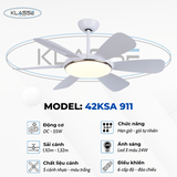 Quạt trần đèn 6 cánh Klasse 42KSA 911