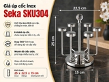 Giá úp cốc inox xoay 360 độ SEKA SKU304