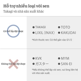 Dây vòi hoa sen Takagi chịu nhiệt cút nối đồng JSH002SV -1.6m