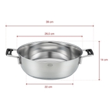 Chảo inox 2 quai Rösle 910950 SILENCE PRO