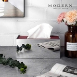 Hộp giấy ăn Modern inox gỗ 22x11cm