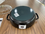 CHẢO GANG STAUB AVEC COUVERCLE DOME 28 CM NẮP KÍNH MÀU ĐEN