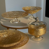 Hũ kẹo IVV Arabesque Gold Leaf 20cm