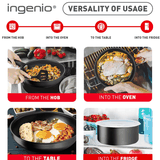 Set 2 chảo chống dính TEFAL 24 + 26cm Ingenio Daily Chef L7619022 cán rời màu đen